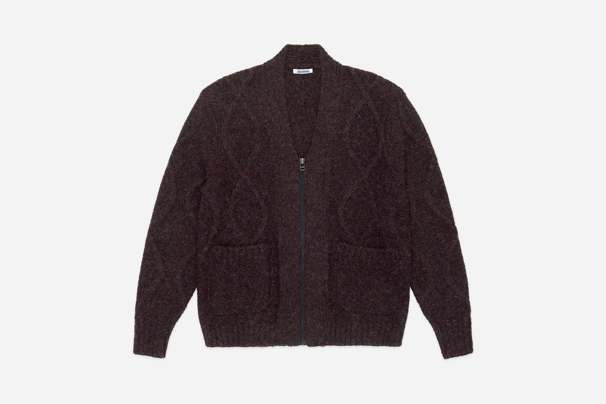 【3sixteen】Alpaca Liner Cardigan Bordeaux