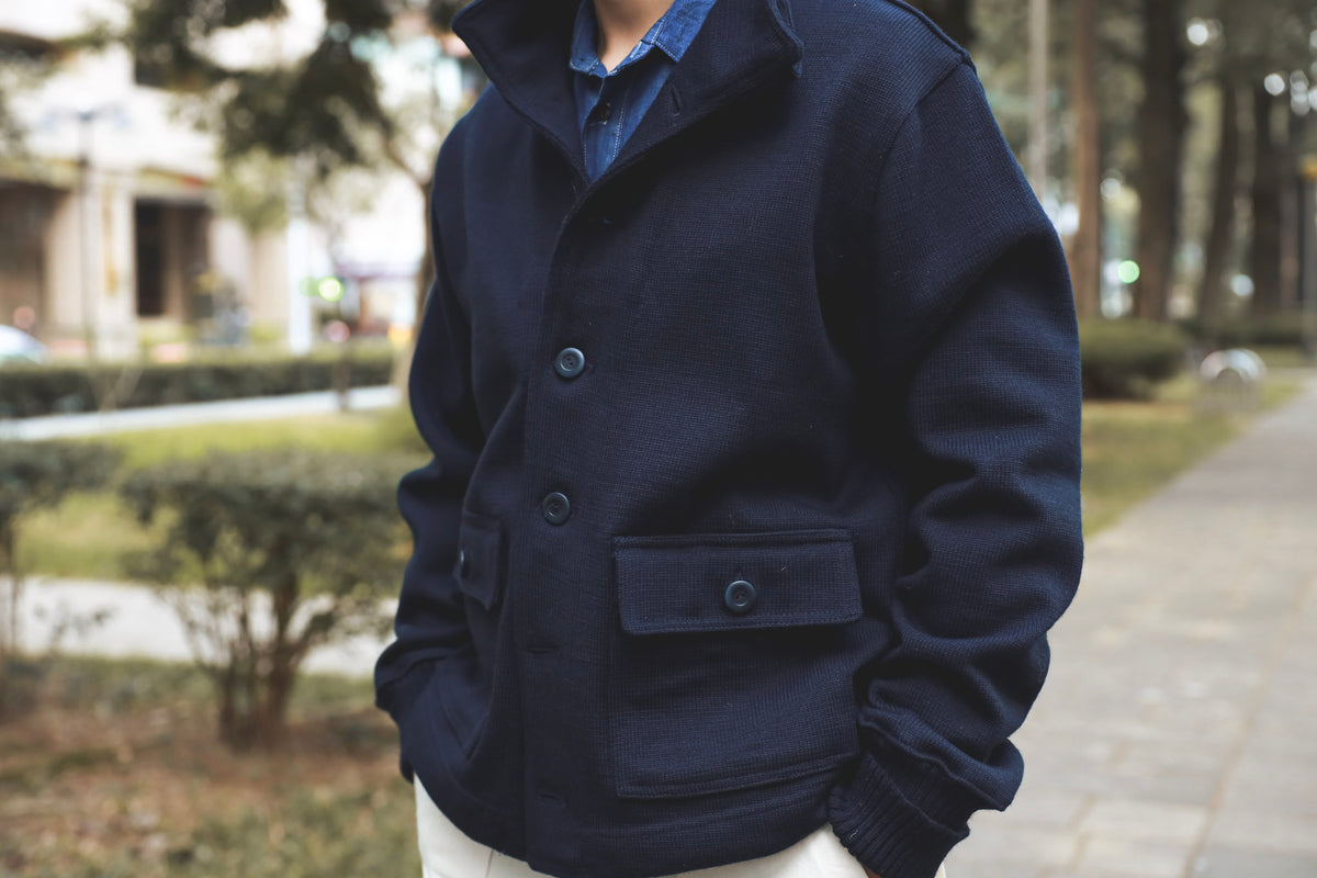 【Dehen 1920】Submariner Sweater Coat - Dark Navy