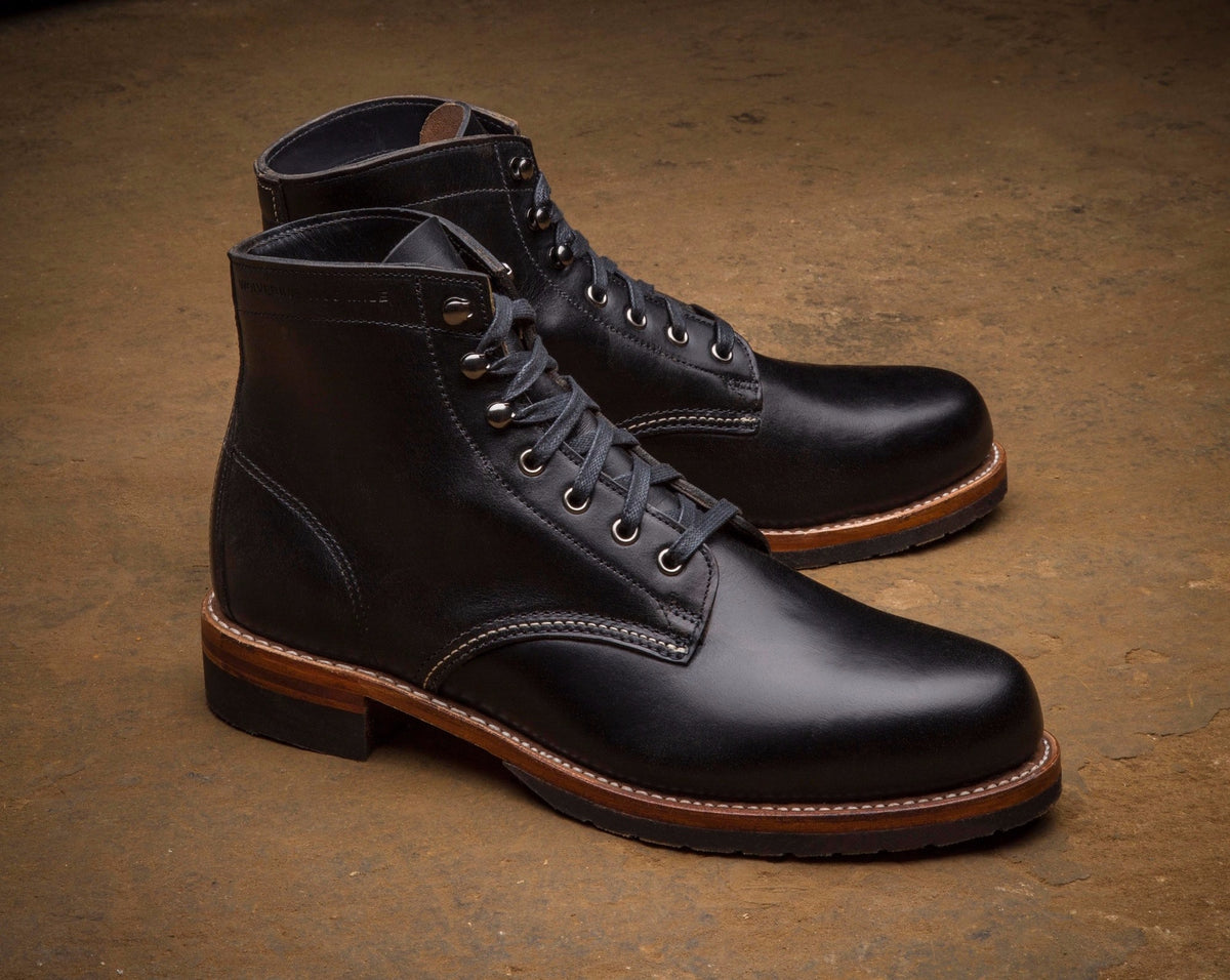 Wolverine 1000 Mile Plain Toe Classic Boot Black Blue Beach Denim