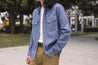 【3sixteen】 Crosscut Western Cerulean Handloom Khadi Denim／手織復古面料丹寧襯衫