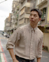 【Far East Manufacturing】Button-Down Linen Shirt Ecru