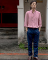 【Far East Manufacturing】Button-Down Linen Shirt Pink