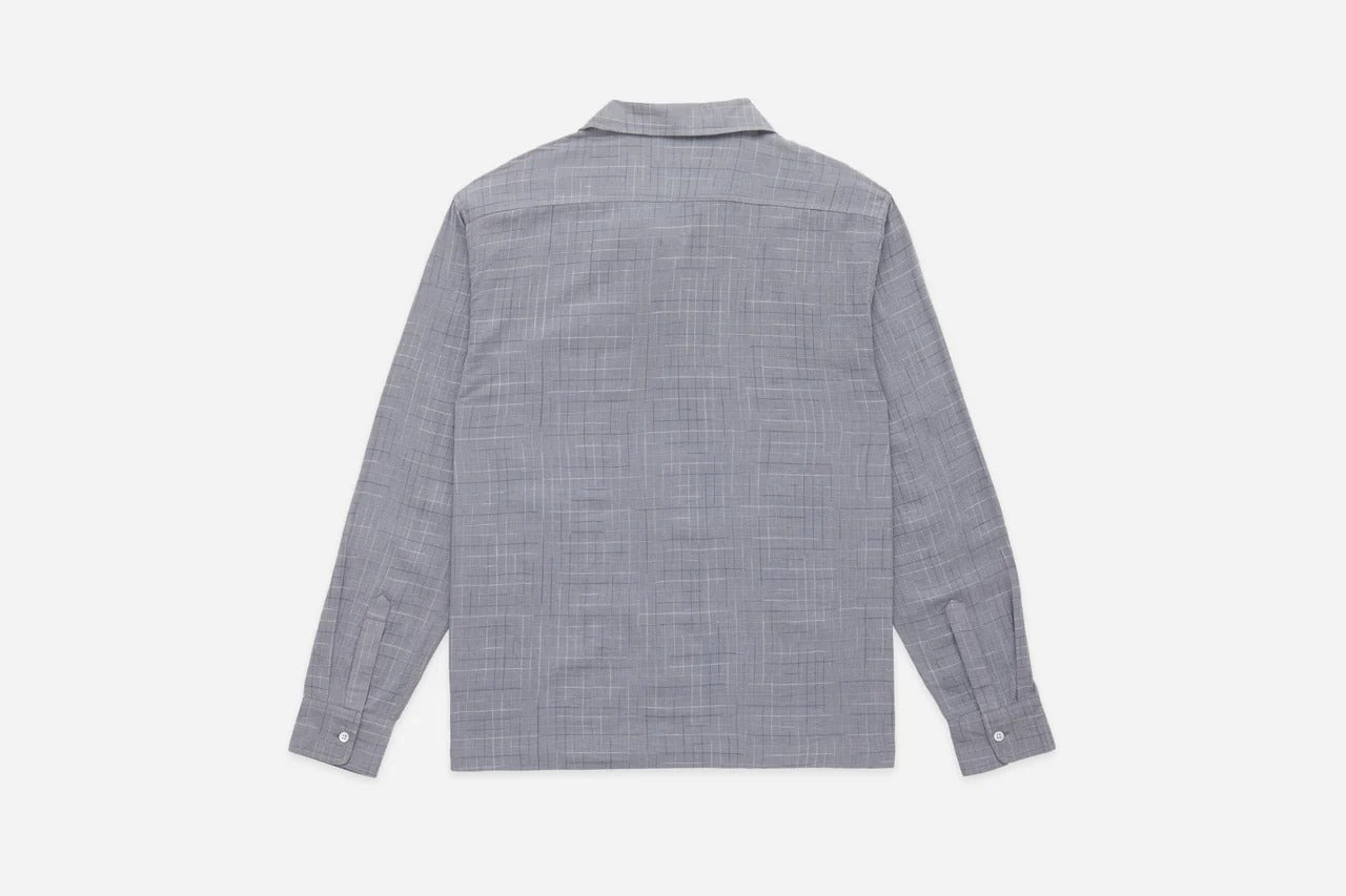 3sixteen】Loop Collar Shirt Graphite Crosshatch / 手織布料斷線十字