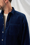 【ABCL Garments】CALI Discharged Indigo Print Corduroy Overshirt