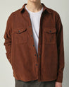 【Corridor NYC】CORDUROY SNAP SHIRT JACKET / 燈芯絨 襯衫外套 橘咖色