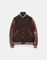 【Dehen 1920】Varsity Jacket Brown Melton / Antique Brandy 校園運動夾克咖啡拼接白蘭地色皮袖