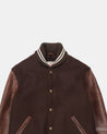 【Dehen 1920】Varsity Jacket Brown Melton / Antique Brandy 校園運動夾克咖啡拼接白蘭地色皮袖