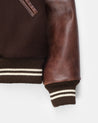 【Dehen 1920】Varsity Jacket Brown Melton / Antique Brandy 校園運動夾克咖啡拼接白蘭地色皮袖