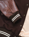 【Dehen 1920】Varsity Jacket Brown Melton / Antique Brandy 校園運動夾克咖啡拼接白蘭地色皮袖