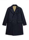 【Fortela】SERWILLIAM MA657 BLU Woven Wool Blend Double Breasted Coat