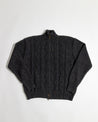 【Inis Meáin】Cashmere Aran Zipper Jacket Charcoal Fleck 碳黑混毛色喀什米爾阿蘭拉鍊毛衫