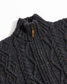 【Inis Meáin】Cashmere Aran Zipper Jacket Charcoal Fleck 碳黑混毛色喀什米爾阿蘭拉鍊毛衫