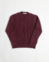 【Inis Meáin】Cashmere Ridges Aran Sweater Burgundy 酒紅喀什米爾阿蘭毛衣