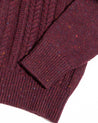 【Inis Meáin】Cashmere Ridges Aran Sweater Burgundy 酒紅喀什米爾阿蘭毛衣