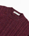 【Inis Meáin】Cashmere Ridges Aran Sweater Burgundy 酒紅喀什米爾阿蘭毛衣