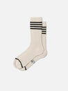 【Nudie Jeans】Men Tennis Socks Stripe Offwhite/Black 男版復古羽球條紋襪