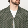 【Naked & Famous】Aloha Shirt Weave Print Green 復古織紋印花短袖襯衫