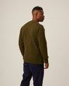 【Peregrine】Makers Stitch Crew Sweater Olive 綠色水洗美麗諾圓領毛衣