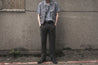 【Scarti-Lab】Linen Woven Man Stripe Camp Shirt Moonlight Blue 336 SV474 義製亞麻直條紋 短袖露營襯衫 月光藍