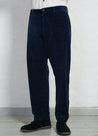 【Hansen Garments】TYGE WIDE CUT CROPPED TROUSERS VELVET INDIGO 藍染天鵝絨 立體剪裁 寬鬆錐形褲