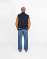 【Dehen 1920】Varsity Jacket Dark Navy Melton / Antique Rust 校園運動夾克深藍拼接鏽咖皮袖