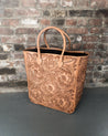 【WYTHE】Cognac Western Tooled Leather Bag Medium 