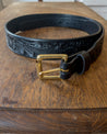 【WYTHE】Western Tooled Leather Belt - Black 黑色西部純手工雕花皮帶