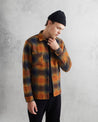 【WAX London】Whiting Overshirt Orange Pine 羊毛襯衫外套 旗艦立體格紋 暖橘/林綠色