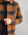 【WAX London】Whiting Overshirt Orange Pine 羊毛襯衫外套 旗艦立體格紋 暖橘/林綠色