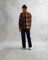 【WAX London】Whiting Overshirt Orange Pine 羊毛襯衫外套 旗艦立體格紋 暖橘/林綠色