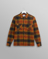 【WAX London】Whiting Overshirt Orange Pine 羊毛襯衫外套 旗艦立體格紋 暖橘/林綠色