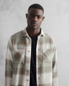 【WAX London】Whiting Overshirt Sage/Ecru Ombre Check