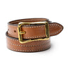 【Yuketen 】1" Triple Stitch Belt Buck Brown with Natural Stitch