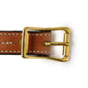 【Yuketen 】1" Triple Stitch Belt Buck Brown with Natural Stitch