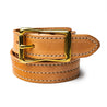 【Yuketen 】1" Triple Stitch Belt Russet 窄版三本針縫線天然棕色皮帶