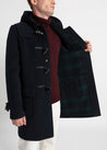 【Gloverall】MORRIS DUFFLE COAT NAVY BLACK WATCH 亞版海藍色牛角扣羊毛粗呢大衣