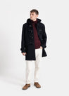 【Gloverall】MORRIS DUFFLE COAT NAVY BLACK WATCH 亞版海藍色牛角扣羊毛粗呢大衣