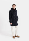 【Gloverall】MORRIS DUFFLE COAT NAVY BLACK WATCH 亞版海藍色牛角扣羊毛粗呢大衣