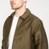 【Naked & Famous】 Brushed Jungle Cloth Green 軍綠色刷毛叢林布拉鍊夾克