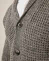 【Peregrine】Waffle Shawl Cardigan Steel 鋼鐵色英國羊毛華夫格開襟衫