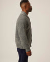 【Peregrine】British Wool Waffle Shawl Cardigan Steel