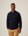 【Peregrine】Merino Wool Ford Crew Neck Sweater Navy 海藍色美麗諾圓領粗針毛衣