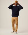 【Peregrine】Merino Wool Ford Crew Neck Sweater Navy 海藍色美麗諾圓領粗針毛衣