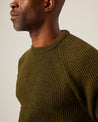 【Peregrine】Merino Wool Ford Crew Neck Sweater Olive 橄欖色美麗諾圓領粗針毛衣