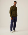 【Peregrine】Merino Wool Ford Crew Neck Sweater Olive 