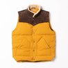 【Shangri-La Heritage】“Bivacco” Yellow Western Down Vest 黄色拚皮鵝絨背心