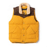 【Shangri-La Heritage】“Bivacco” Yellow Western Down Vest 黄色拚皮鵝絨背心