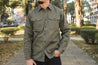 【Benzak Denim Developers】BWS-04 SCOUT OVERSHIRT 9.5 oz. olive green military sateen / 日本軍用布料 偵查兵襯衫