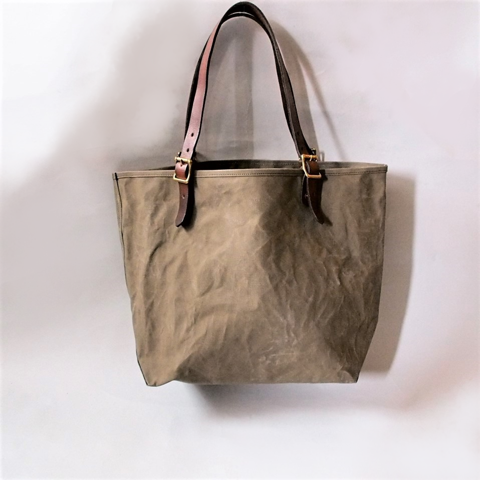 【VASCO】CANVAS×LEATHER TRAVEL TOTE BAG／OLIVE DRAB