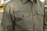 【Benzak Denim Developers】BWS-04 SCOUT OVERSHIRT 9.5 oz. olive green military sateen / 日本軍用布料 偵查兵襯衫